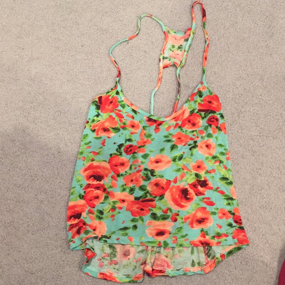 Floral Spaghetti strap tank top